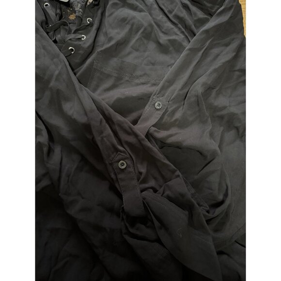 Torrid Top Women 6 Black Pullover Floral Lace Clip Chiffon Flowy Lightweight NWT - Picture 9 of 15